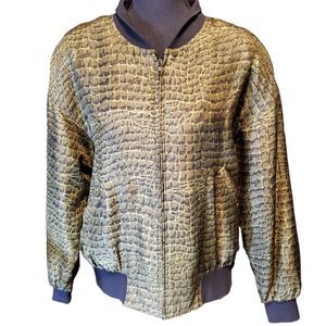 Vintage Diane Gilman 100% Silk Bobmber Jacket